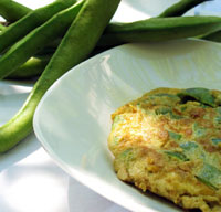 Frittata di baccelli di fava al limone