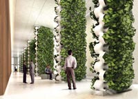 Una parete verde che promette di ridurre l'inquinamento atmosferico e di tagliare i costi energetici